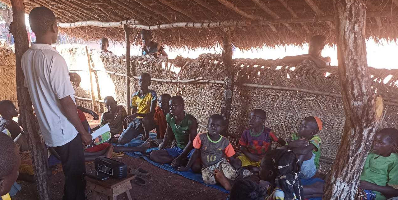 Central African Republic. With lessons by radio, Celine prepares to go back to school