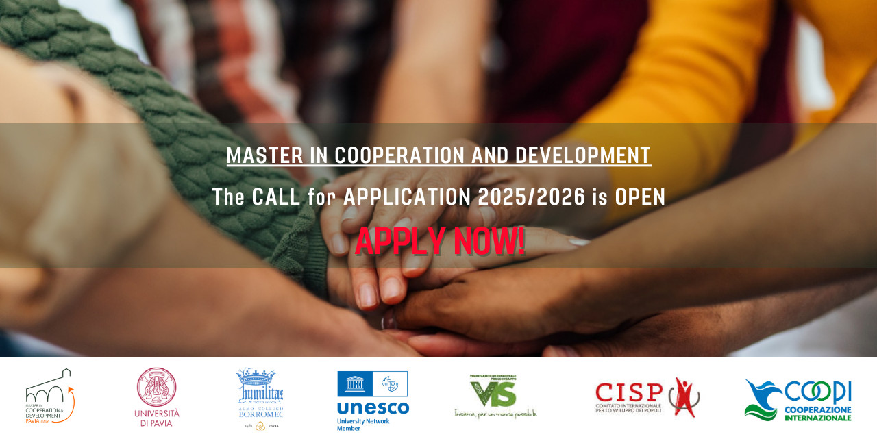 Master in Cooperation and Development. Open applications in Pavia