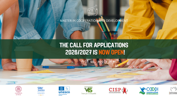 Master in Cooperation and Development. Open applications in Pavia